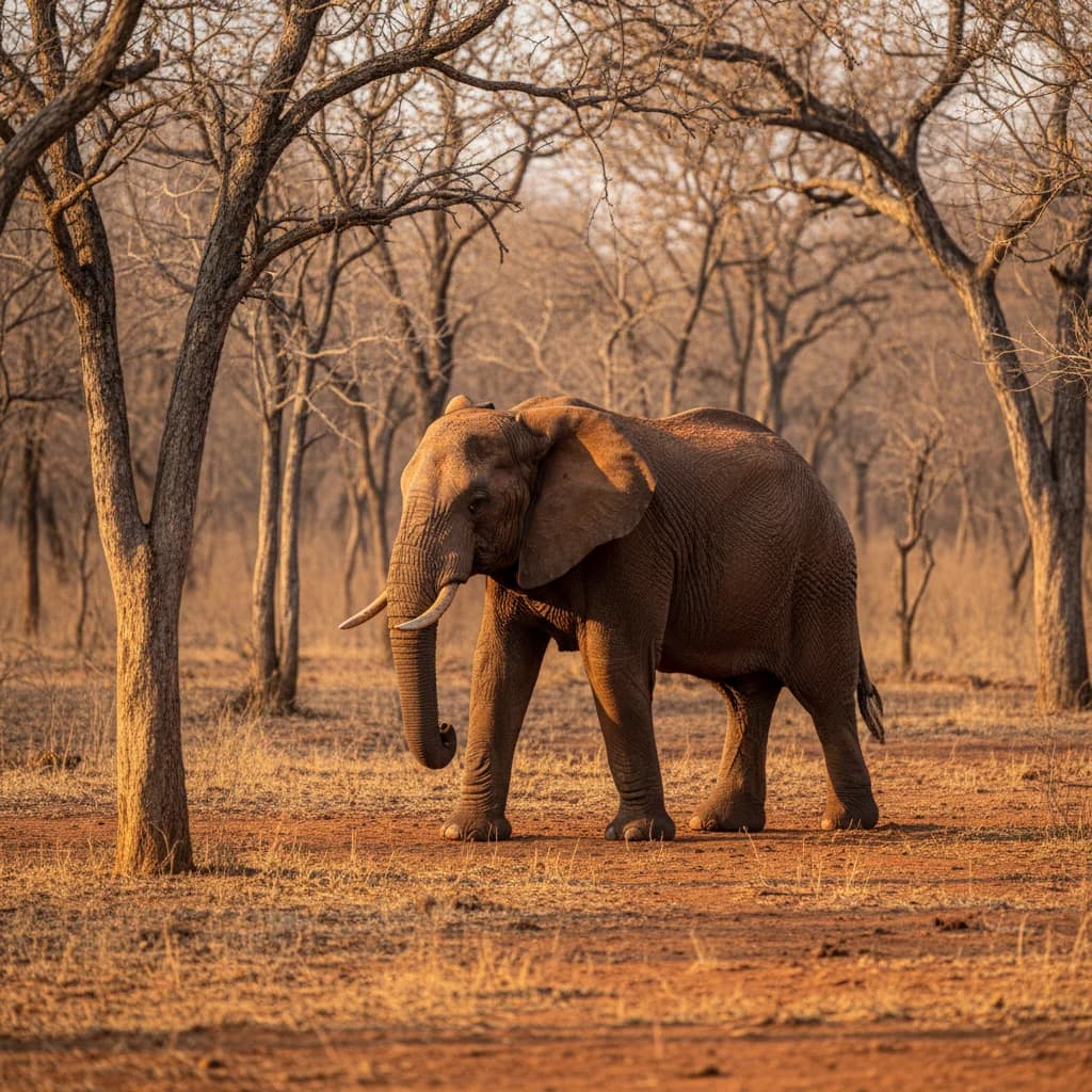 Majete in golden light