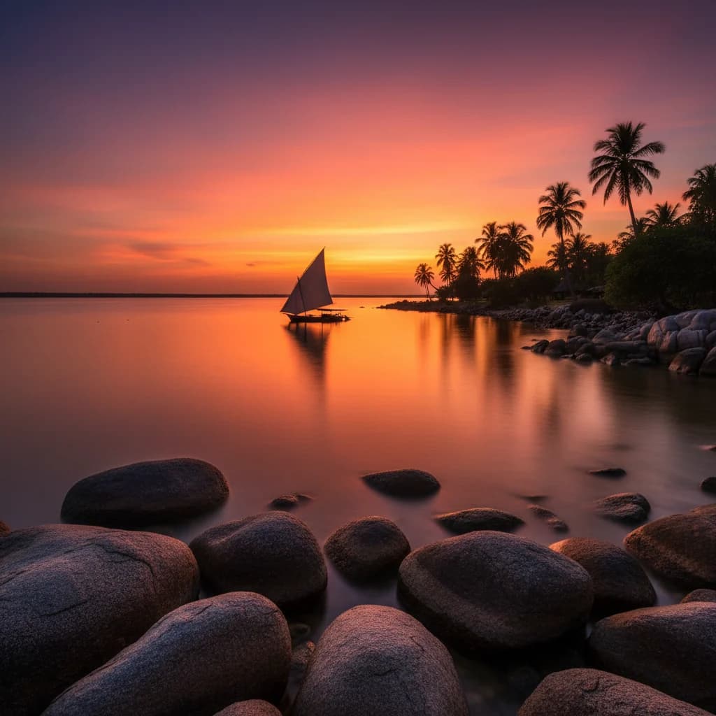 Southern Lake Malawi at evening