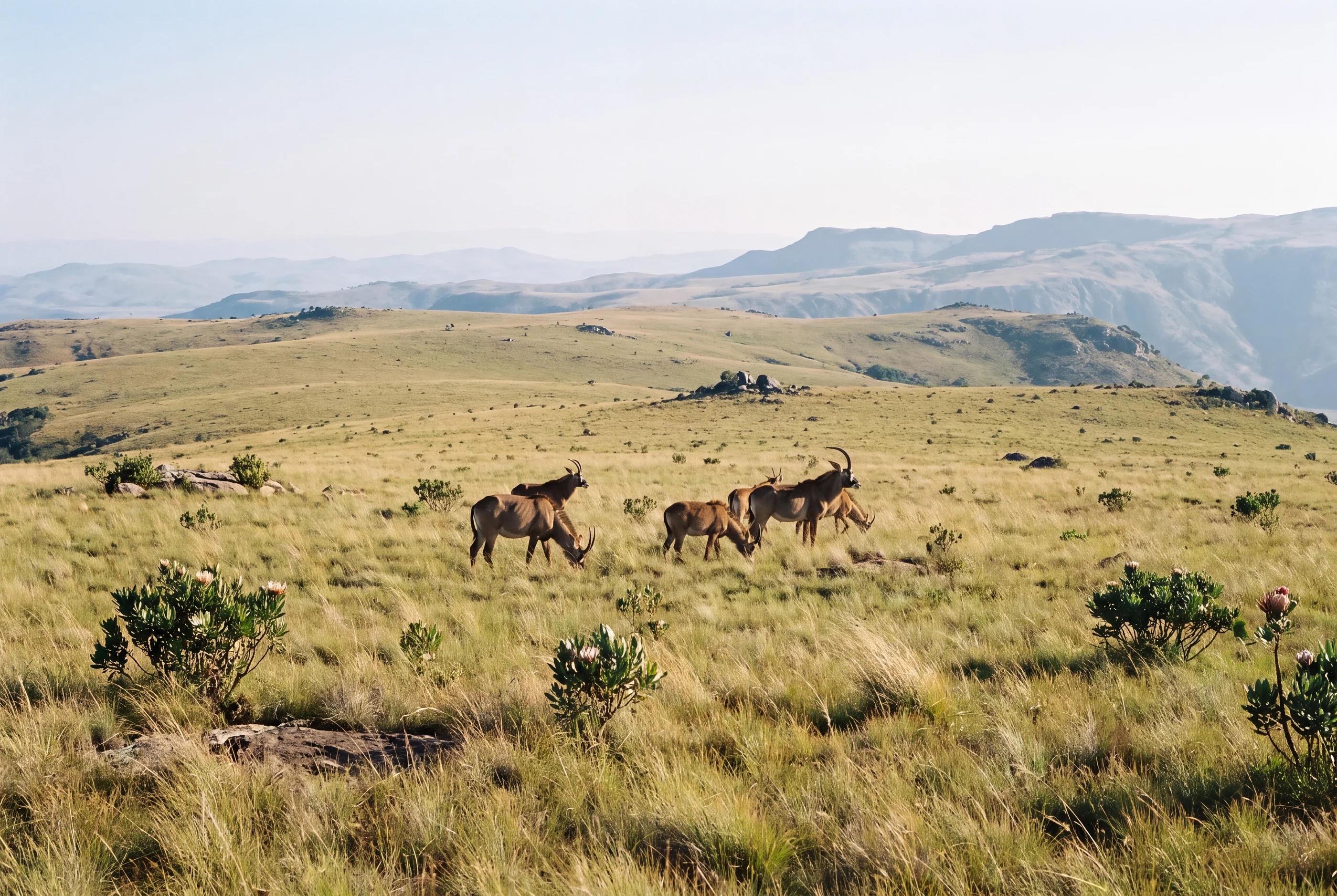 A breathtaking view of the Nyika Plateau at sunset.