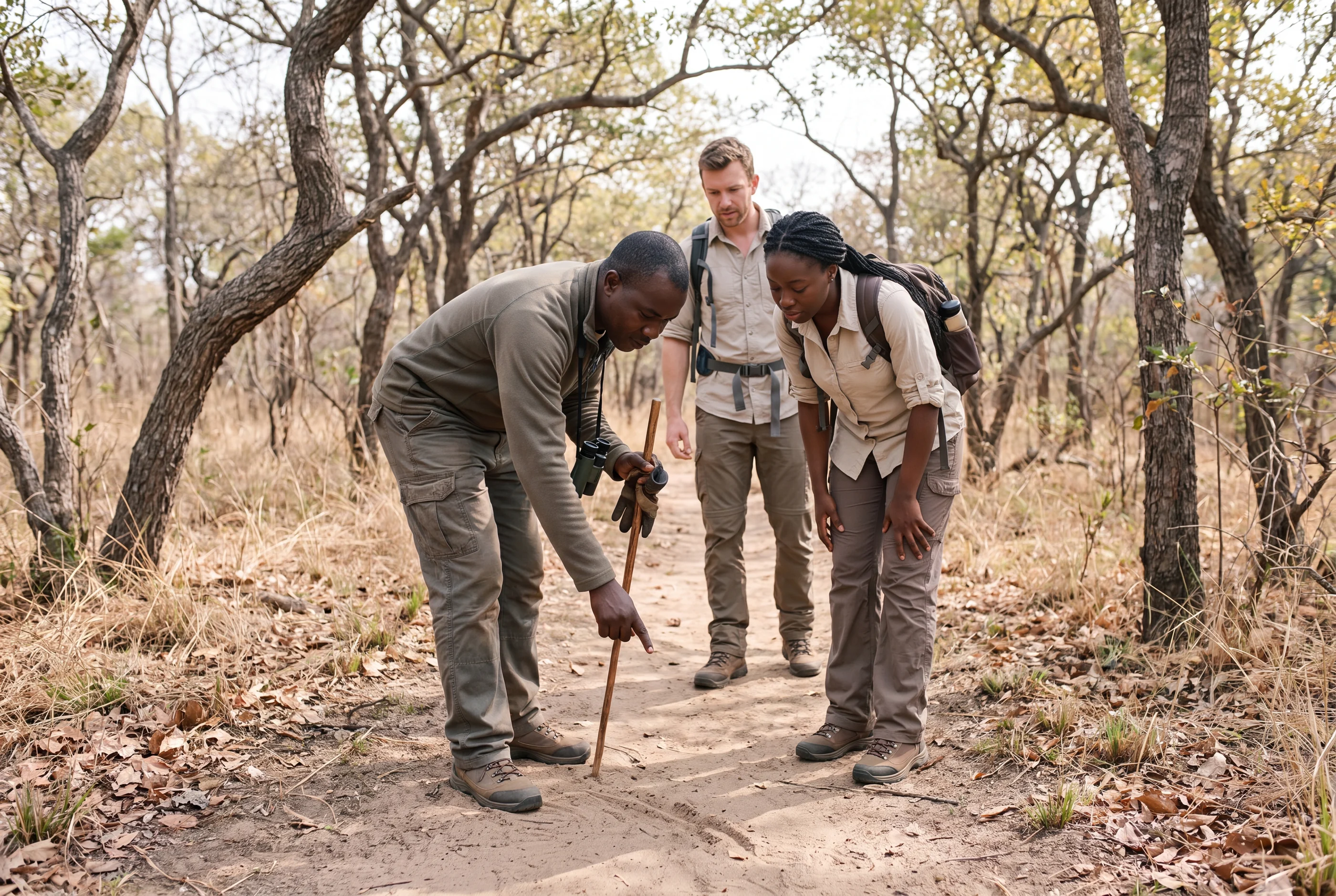 A local Malawian guide preparing to interpret the reserve landscape
