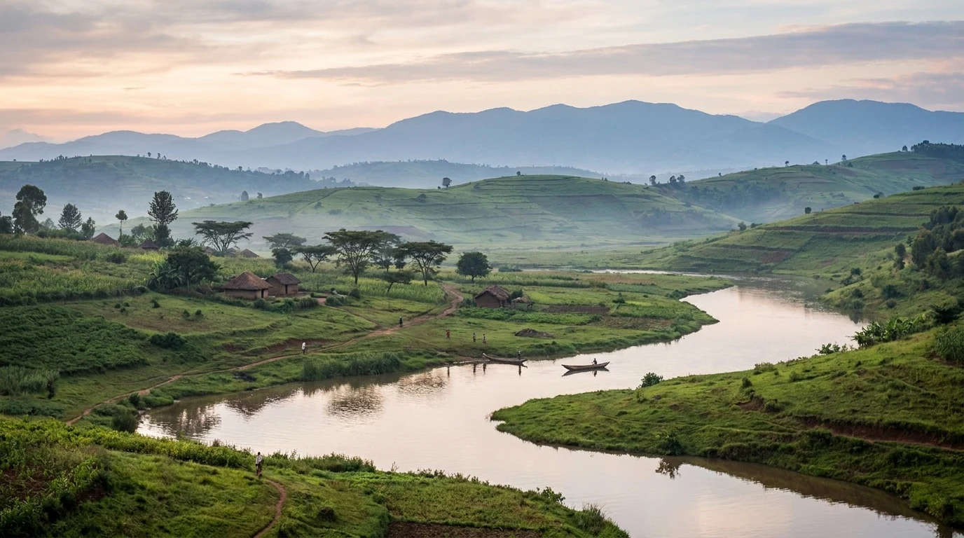 Escarpment and river terrain